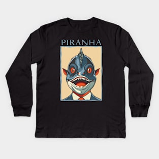 The Piranha Man Kids Long Sleeve T-Shirt